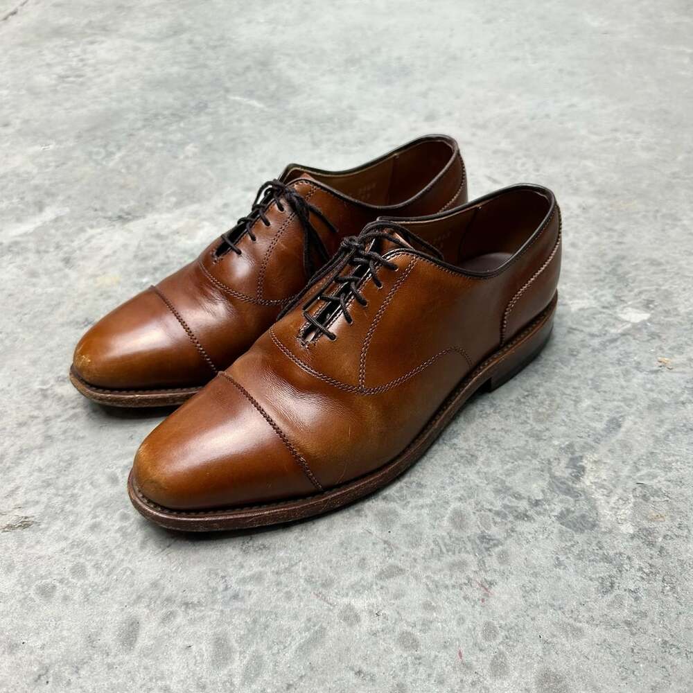 Allen Edmonds Niles Brown Leather Cap-Toe Dress Shoe - 7E